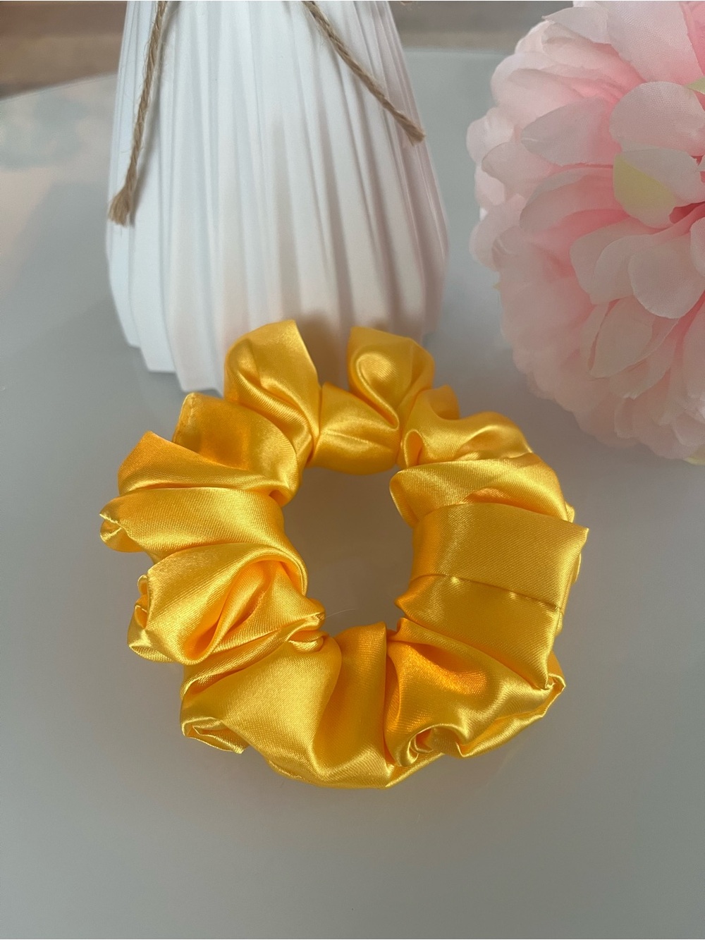 Yellow Satin Hair Scrunchie 3/$20